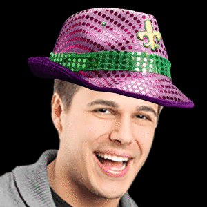 Light-Up Sequined Fleur De Lis Hat Light-Up Sequined Fleur De Lis Hat