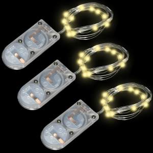 20 Inch Silver Short Wire Fairy Lights - Warm White